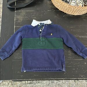 Polo by Ralph Lauren Kids Navy and Green Rugby Shirt